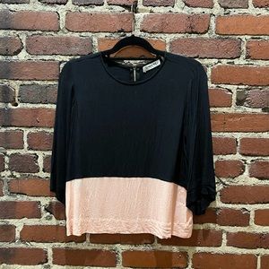 Anthropologie Pink and Black Blouse Size XS